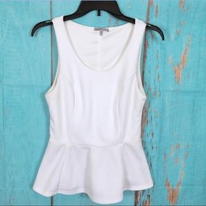 5/$25 White Peplum Sleeveless Top